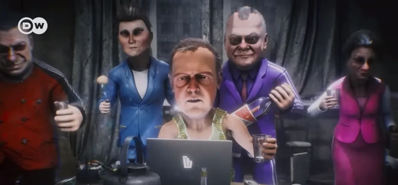 О храброй печени и настоящем бойце: писульки Медведева об Украине высмеяли в сатирическом мультфильме