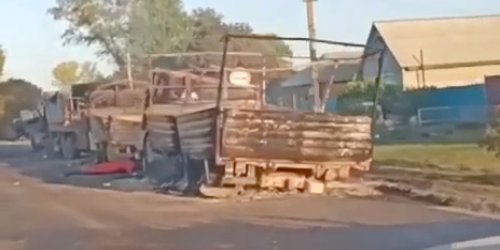 ВСУ разгромили российскую колонну в Курской области: кадры 21+ (Видео)