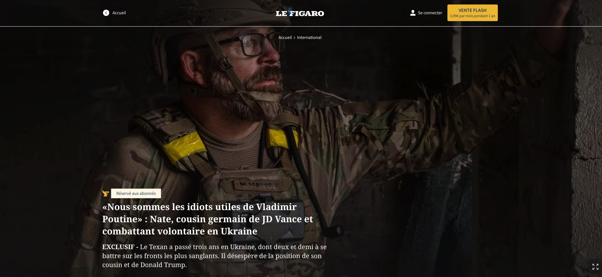 Двоюродный брат Вэнса воевал за Украину – Le Figaro